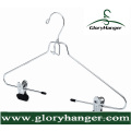 Chrome Plated Metal Hanger with Clips for Suit Display